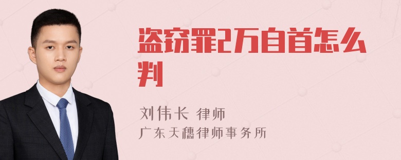 盗窃罪2万自首怎么判