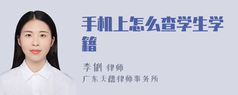 手机上怎么查学生学籍