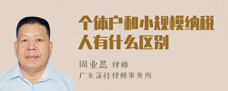 个体户和小规模纳税人有什么区别