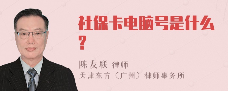 社保卡电脑号是什么?