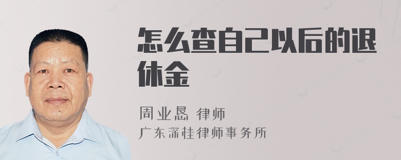 怎么查自己以后的退休金