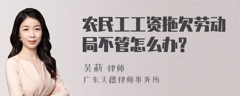 农民工工资拖欠劳动局不管怎么办?