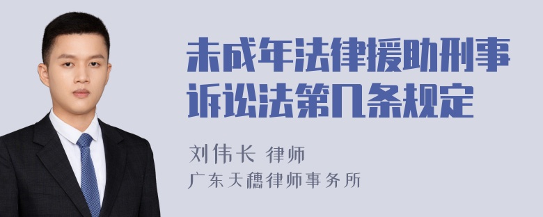 未成年法律援助刑事诉讼法第几条规定