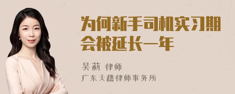 为何新手司机实习期会被延长一年