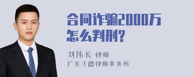 合同诈骗2000万怎么判刑?