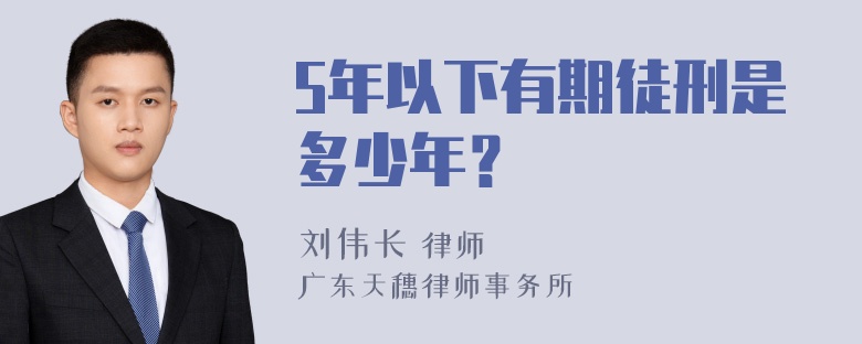 5年以下有期徒刑是多少年？