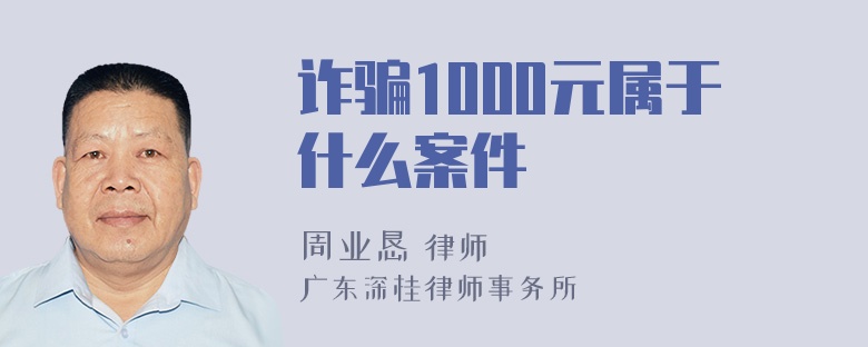 诈骗1000元属于什么案件