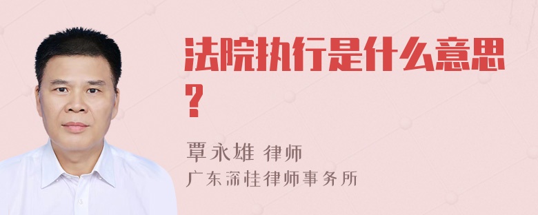 法院执行是什么意思?