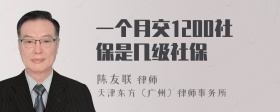 一个月交1200社保是几级社保