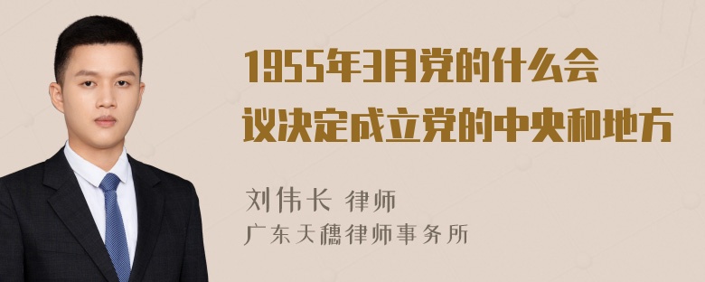 1955年3月党的什么会议决定成立党的中央和地方