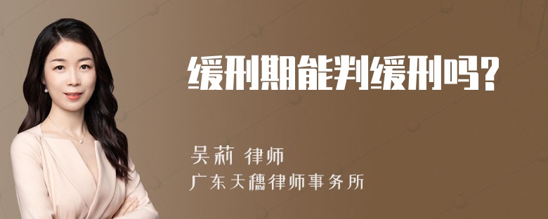 缓刑期能判缓刑吗?