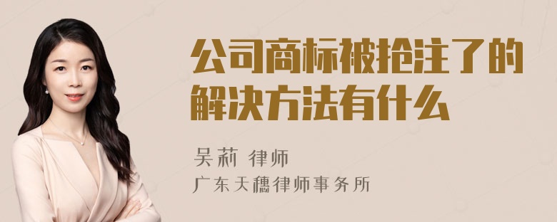 公司商标被抢注了的解决方法有什么