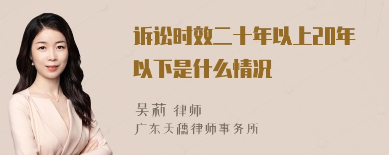 诉讼时效二十年以上20年以下是什么情况