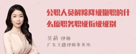 公职人员解除降级撤职的什么原职务职级衔级级别