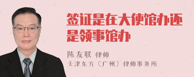 签证是在大使馆办还是领事馆办