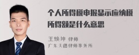 个人所得税申报显示应纳税所得额是什么意思