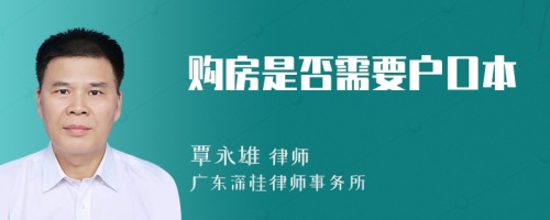 购房是否需要户口本