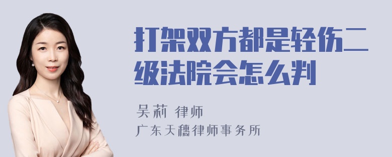 打架双方都是轻伤二级法院会怎么判