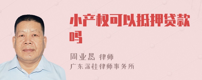 小产权可以抵押贷款吗