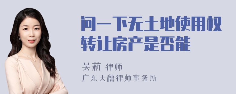 问一下无土地使用权转让房产是否能