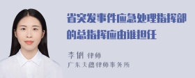 省突发事件应急处理指挥部的总指挥应由谁担任