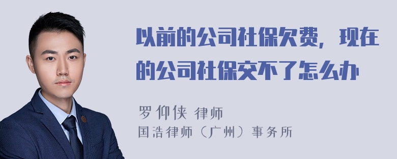 以前的公司社保欠费，现在的公司社保交不了怎么办