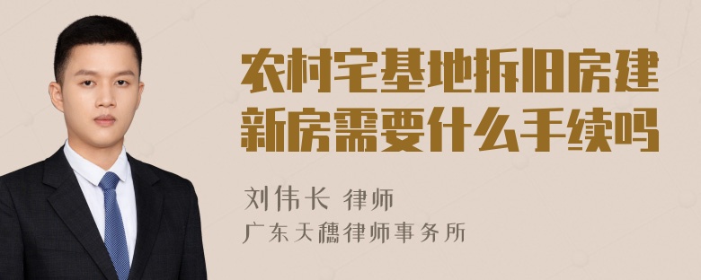 农村宅基地拆旧房建新房需要什么手续吗