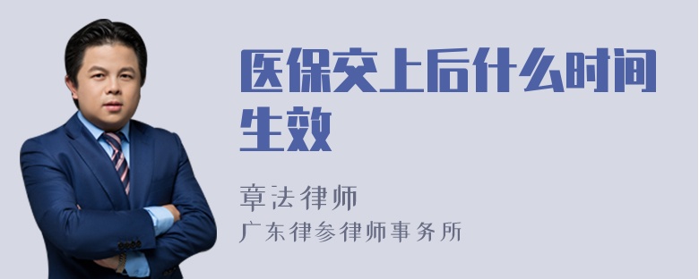 医保交上后什么时间生效