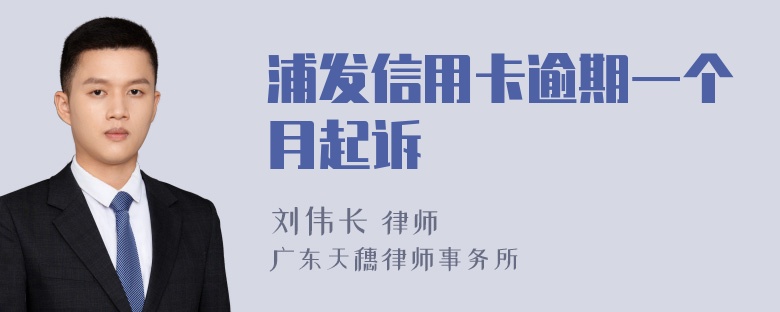 浦发信用卡逾期一个月起诉