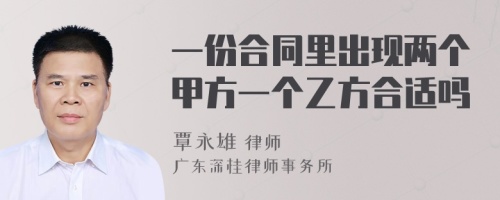 一份合同里出现两个甲方一个乙方合适吗