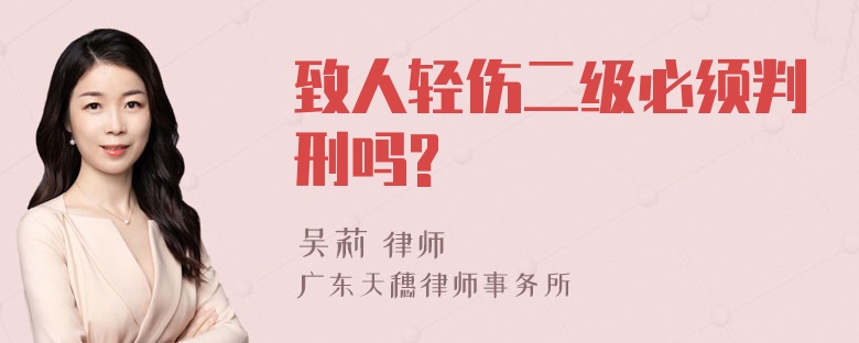 致人轻伤二级必须判刑吗?