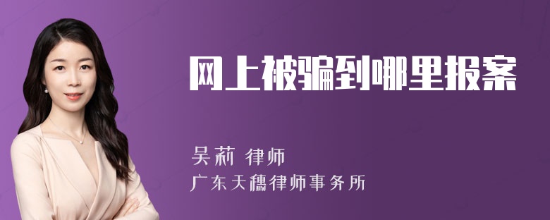 网上被骗到哪里报案