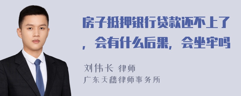 房子抵押银行贷款还不上了，会有什么后果，会坐牢吗