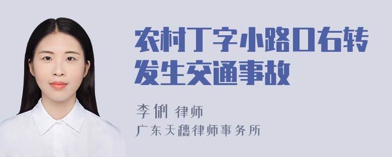 农村丁字小路口右转发生交通事故