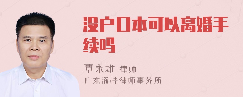 没户口本可以离婚手续吗