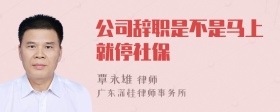 公司辞职是不是马上就停社保