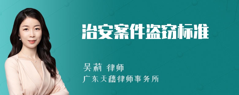 治安案件盗窃标准