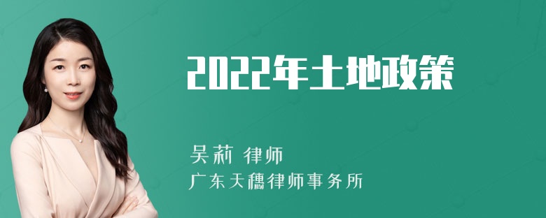 2022年土地政策