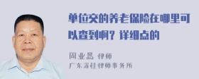 单位交的养老保险在哪里可以查到啊？详细点的