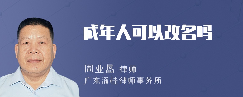 成年人可以改名吗