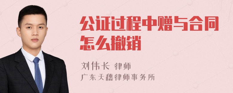 公证过程中赠与合同怎么撤销