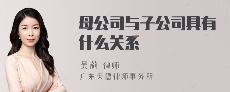 母公司与子公司具有什么关系