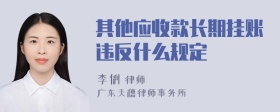 其他应收款长期挂账违反什么规定