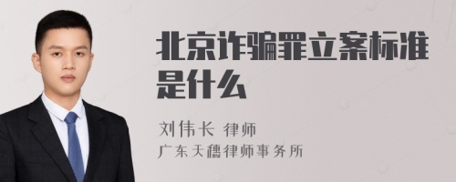 北京诈骗罪立案标准是什么