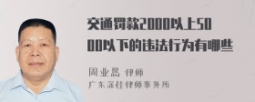 交通罚款2000以上5000以下的违法行为有哪些