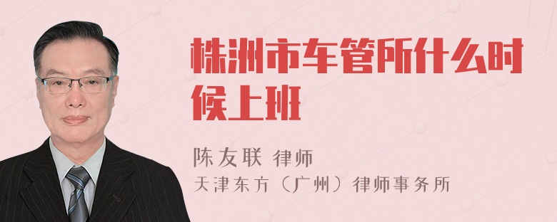 株洲市车管所什么时候上班
