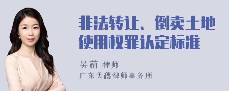 非法转让、倒卖土地使用权罪认定标准