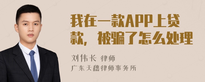 我在一款APP上贷款，被骗了怎么处理