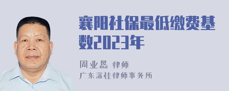 襄阳社保最低缴费基数2023年