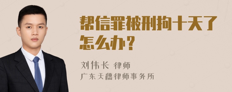 帮信罪被刑拘十天了怎么办？